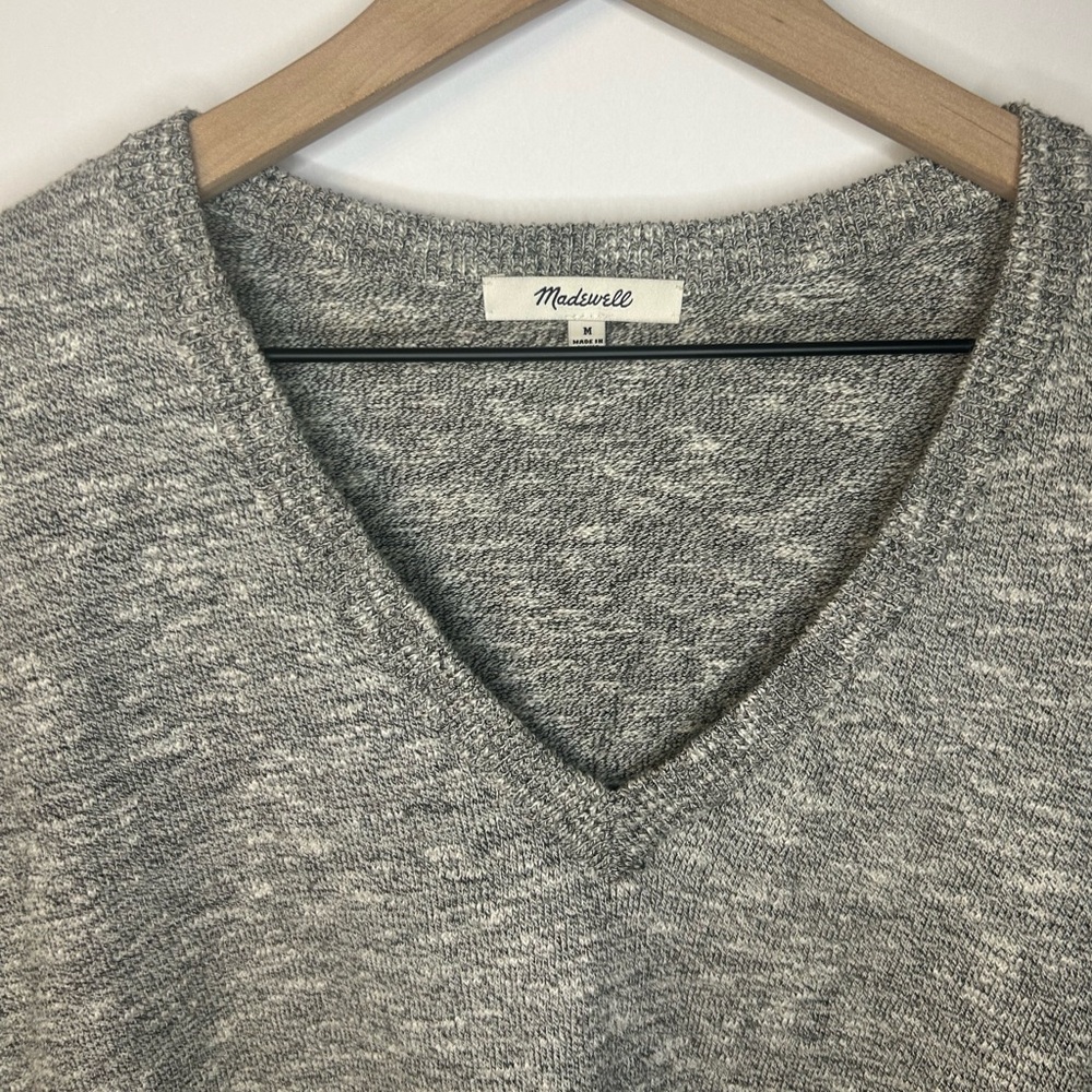 Madewell Women’s V Neck Paulson Sweater Tee in Marled Storm, Size Medium - Picture 6 of 11